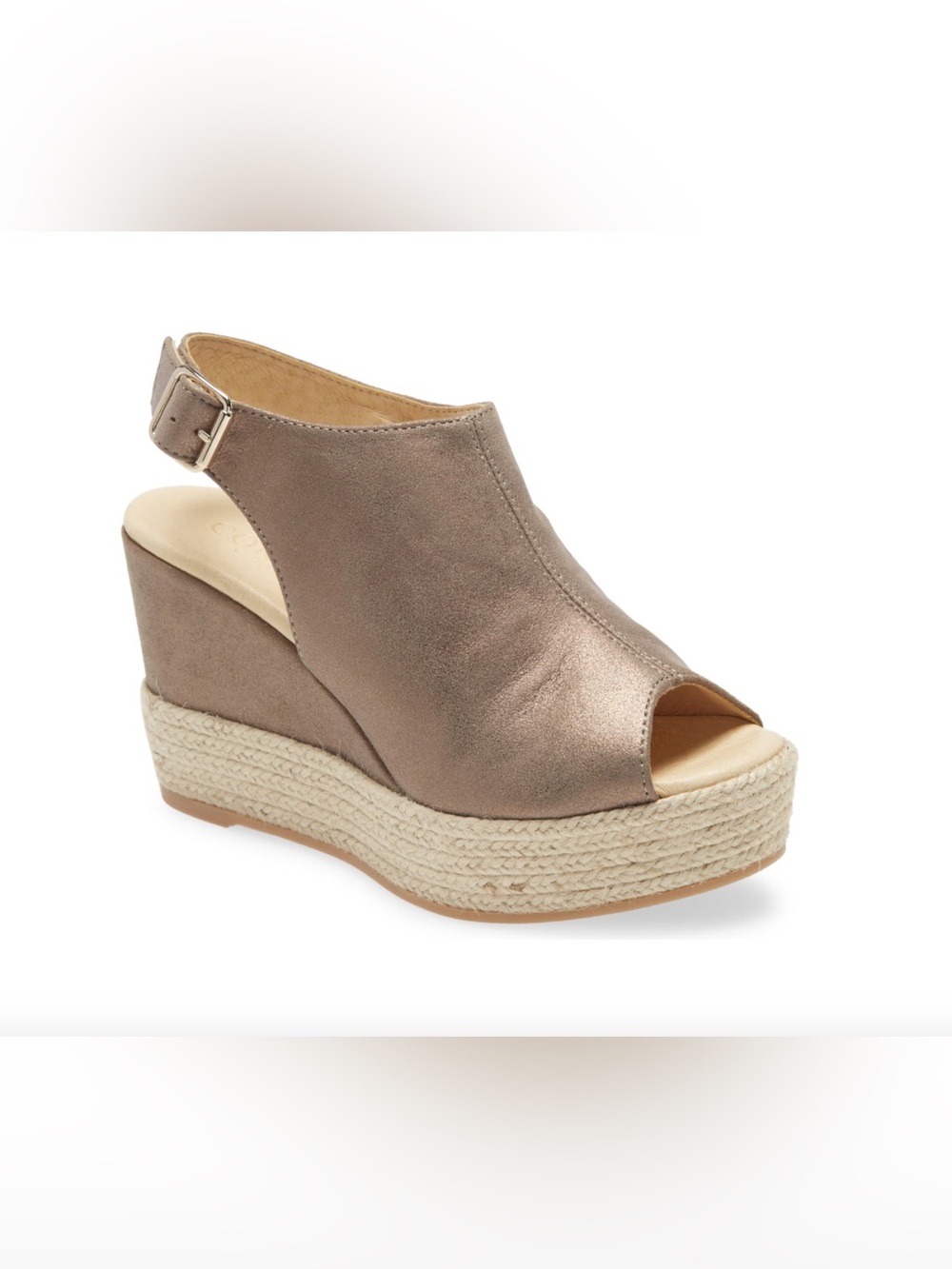 Cordani Stacked Sole Wedge in Metallic Leather, size 38